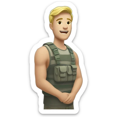 mensen met geweer en een tank in de achtergrond sticker