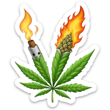 marihuana joint lit sticker