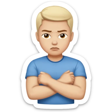 regular emoji crossing arms and pouting sticker