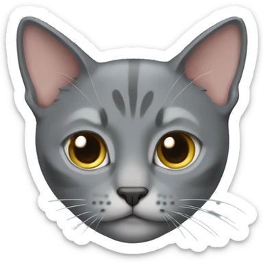 Grey cat mancoon  sticker