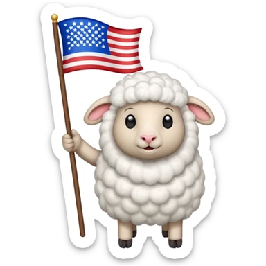 Sheep waves a victory flag sticker