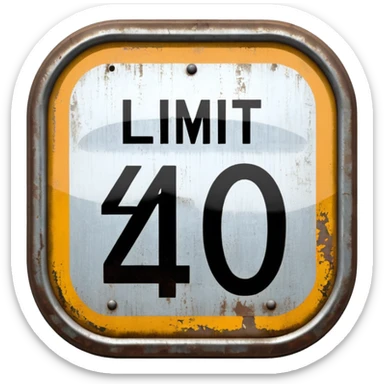 Speed limit 40 sign sticker