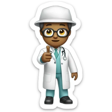 make docotor in doctor suit who is pointing and looking to his left side sticker