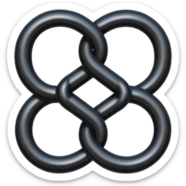Emoji, gothic chain link shaped as number 8, forged from matte black steel, thick industrial form, subtle metal texture, no glow, no neon, flat emoji design, centered, transparent background sticker