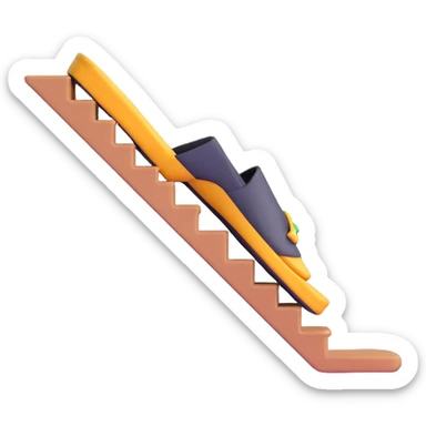 close up of a foot in a slipper on the stairs sticker