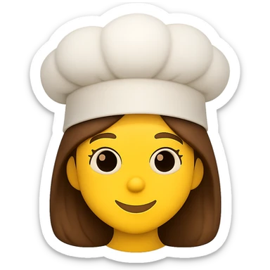 girly emoji with chef hat, remove background sticker