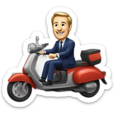 French President Holland on his scooter sticker