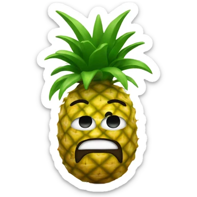 pineapple mixed with apple that has dreads  sticker