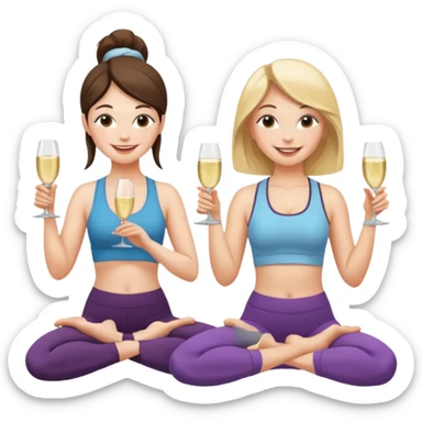 two girl yoga and prosecco  sticker