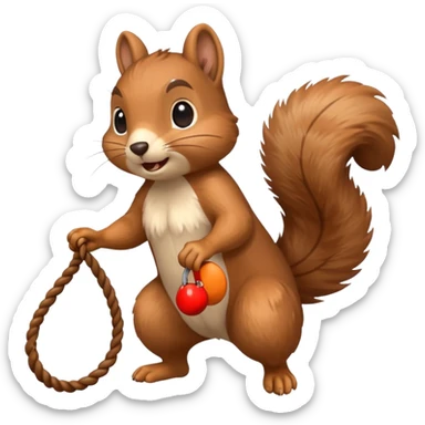 Squirrel jumping rope sticker