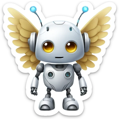 cute robot with wings sticker