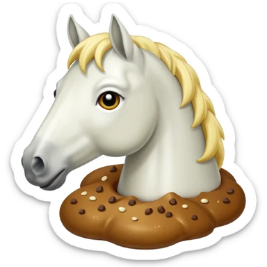 Caballo branco comieno caca sticker