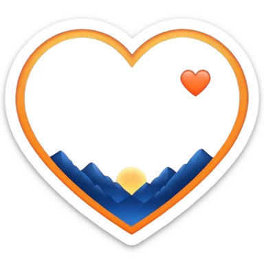 dusk sky heart sticker