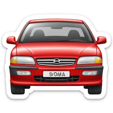 red car opel omega  sticker