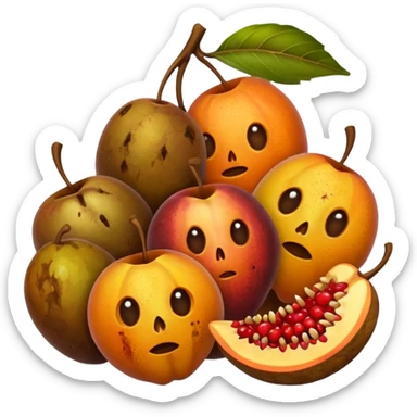 small pile of rotten fruits sticker