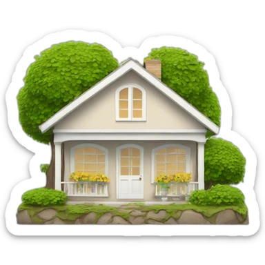 summer house with upwards trend chart sticker