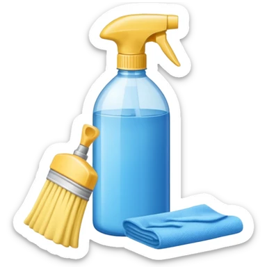 cleaning product and rag sticker