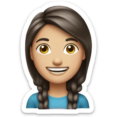 Brunette woman, laughing ￼ sticker