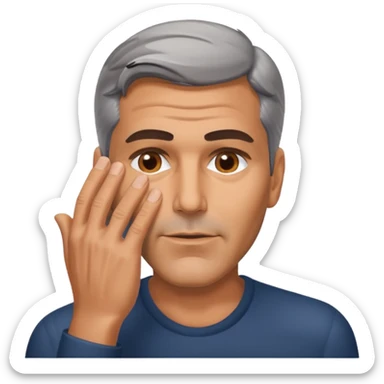 George clooney hand over his face sticker