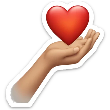 hand holding heart sticker