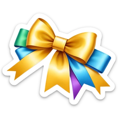 Gift card with a colorful ribbon and bow sticker