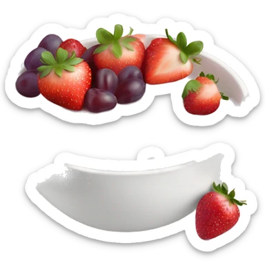 Light pink fruit yogurt bowl with strawberries and grapes sticker