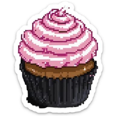 cupcake with swirled pink frosting sticker