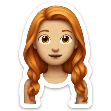 ginger girl with black longhair day sticker