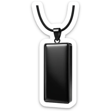 Long black vertical 3d rectangle necklace  sticker