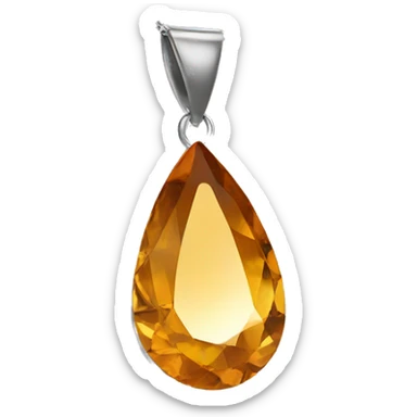 Teardrop-shaped crystal pendant in soft amber sticker