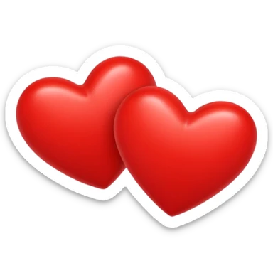 Dual red hearts sticker