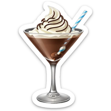 Chocolate martini with whip cream sticker