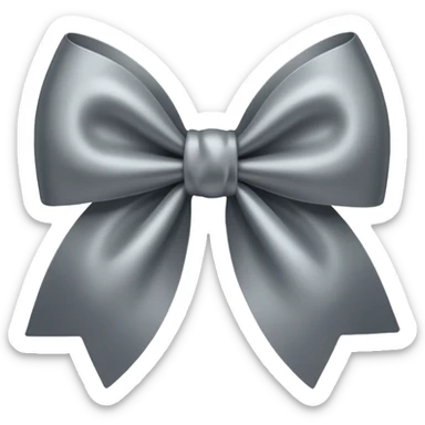 grey satin bow sticker