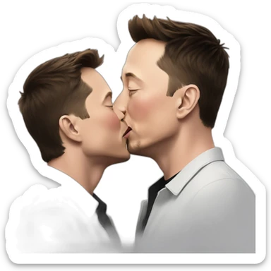 elon musk kissing another elon musk sticker