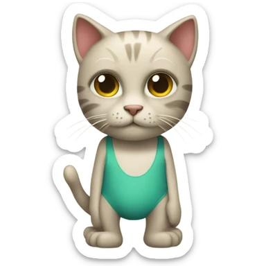 Kitty wearing bathing suit sticker
