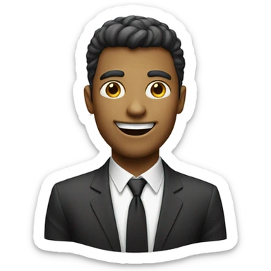 A person with 20 eyes and a wide sharp smile sticker