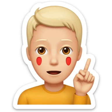 one person, exclamation mark, important sticker