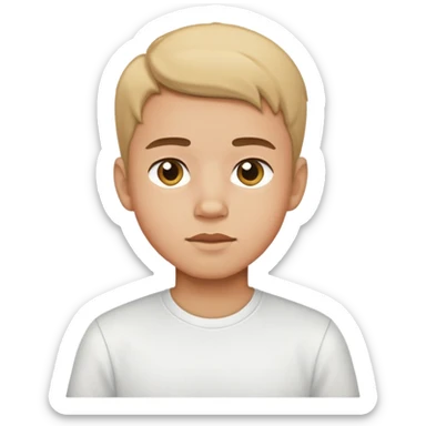 boy in white shirt indoors sticker