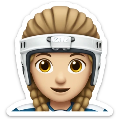 white brown hair Girl ice hockey player  sticker