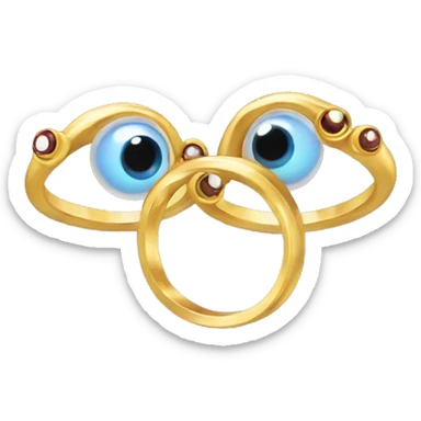 thin gold ring studded with eyeballs sticker