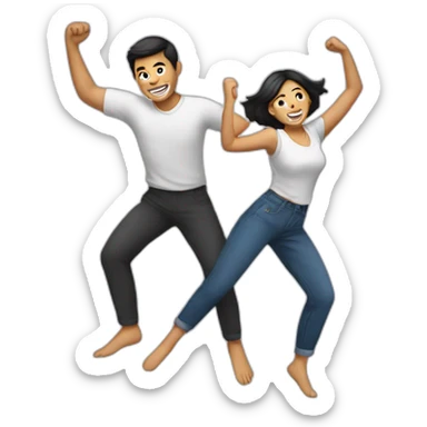 Filipino couple silly dancing sticker