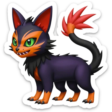 Noibat-Nargacuga-Litten-Torracat-fusion-Fakemon-Pokémon-creature  sticker