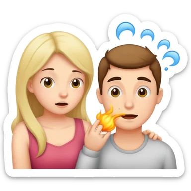 Girl farting on her boyfriend sticker