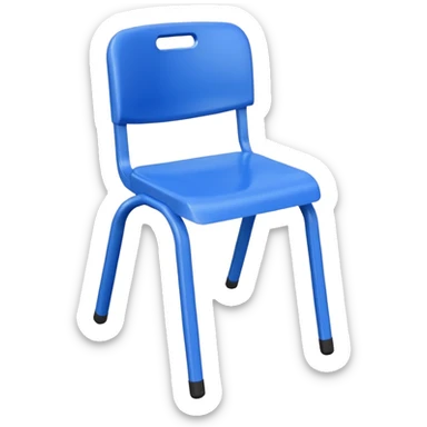 blue school plastic chair sticker