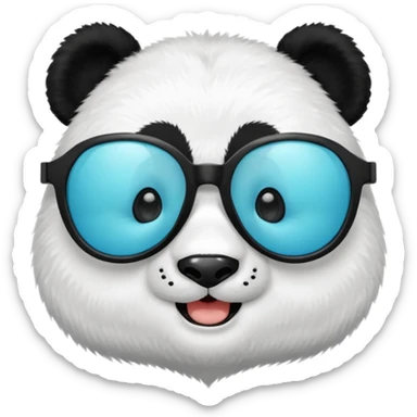 a cute panda wearing cyan colored glasses sticker