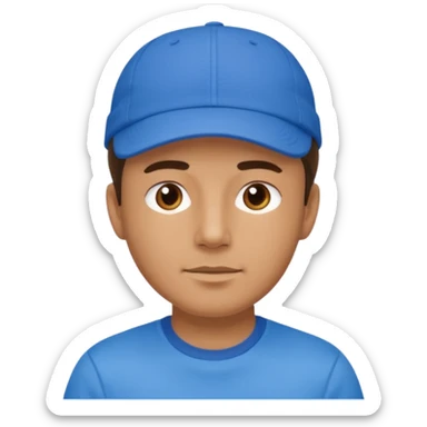 blue tennis hat and blue tshirt man sticker