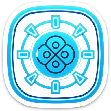 neon cyberpunk-themed icon representing making things sticker