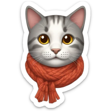 Cat with scarf sticker