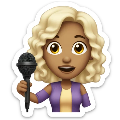 Latina with light skin singing with mic sticker