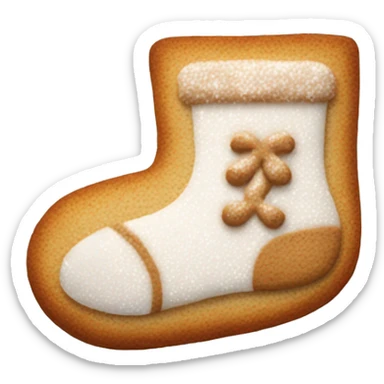 frosted gingerbread cookie shaped like a sock sticker